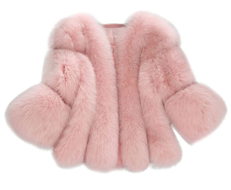 Faux Fox Fur Short Coat for Women