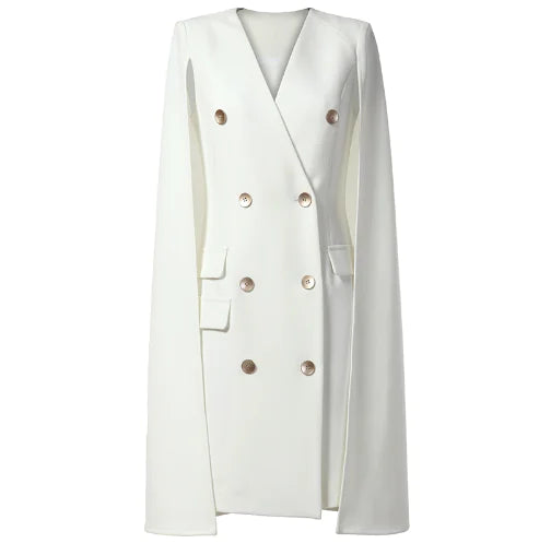 Suit Dress, V-Neck Dress, Cape Dress
