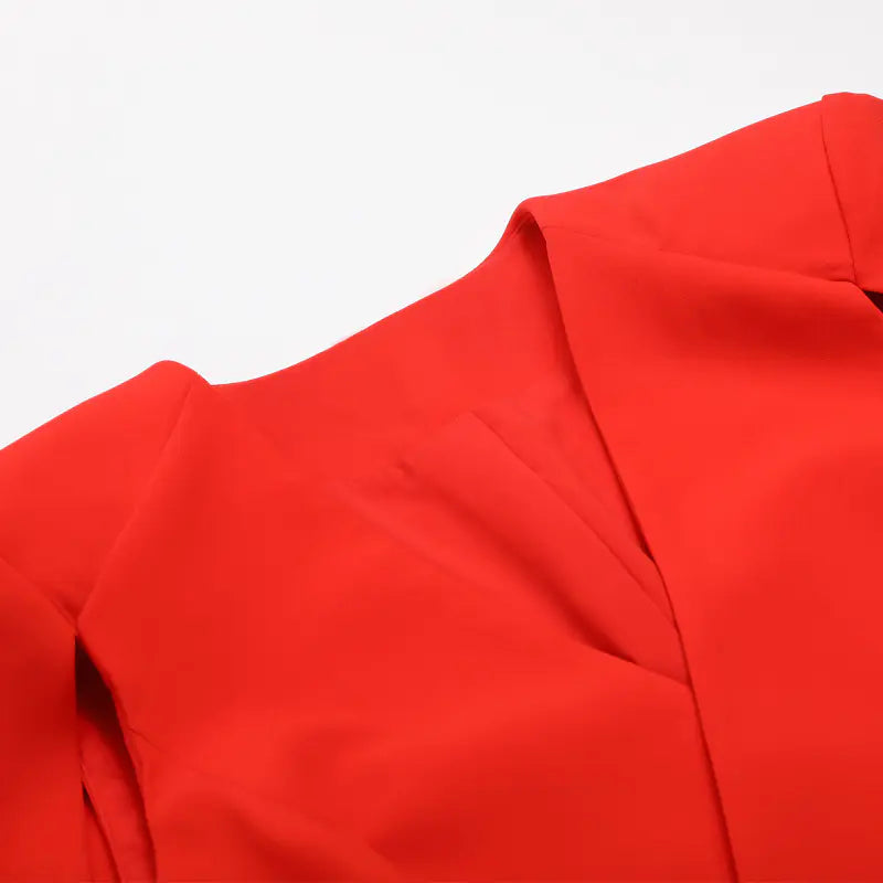 Suit Dress, V-Neck Dress, Cape Dress