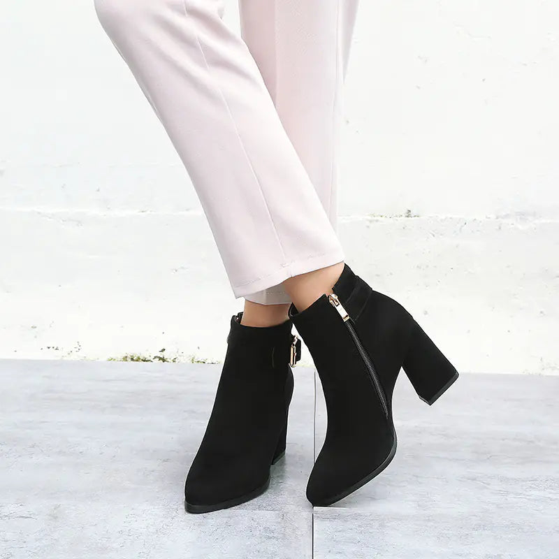 Leopard Print Chunky Heeled Chelsea Boots for Women