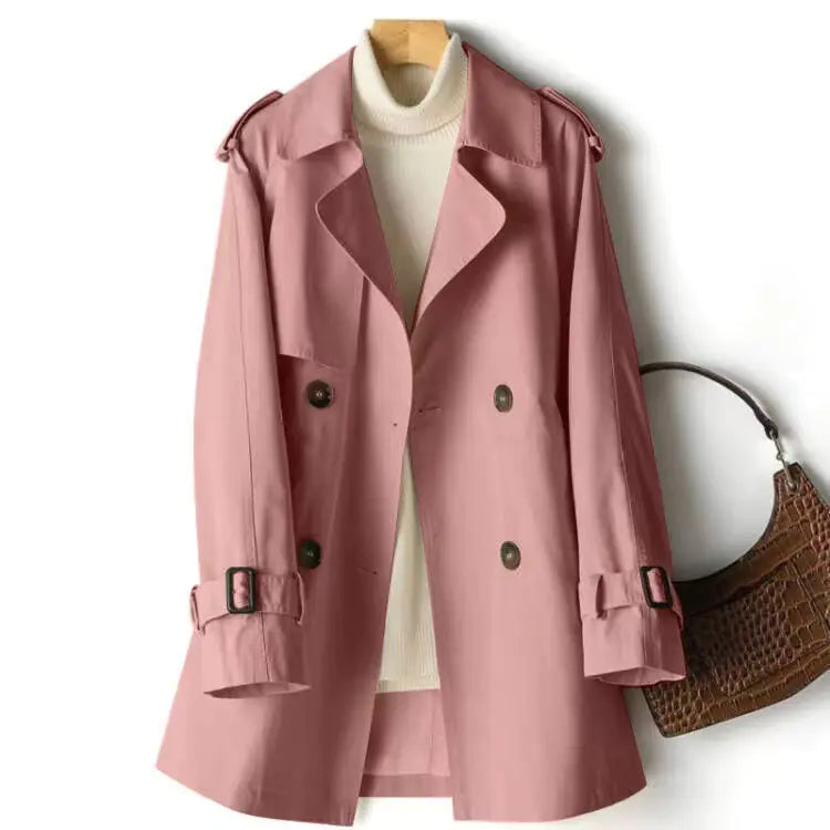 Versatile Mid-Length Waist Wrap Coat for Women