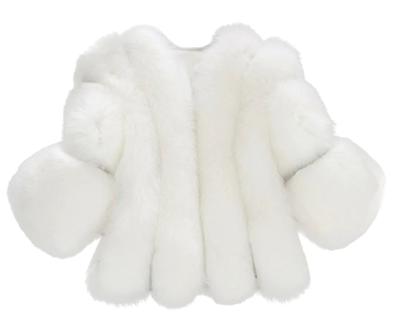 Faux Fox Fur Short Coat for Women