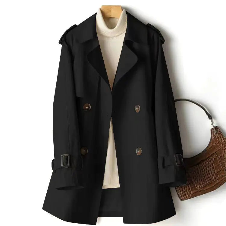 Versatile Mid-Length Waist Wrap Coat for Women